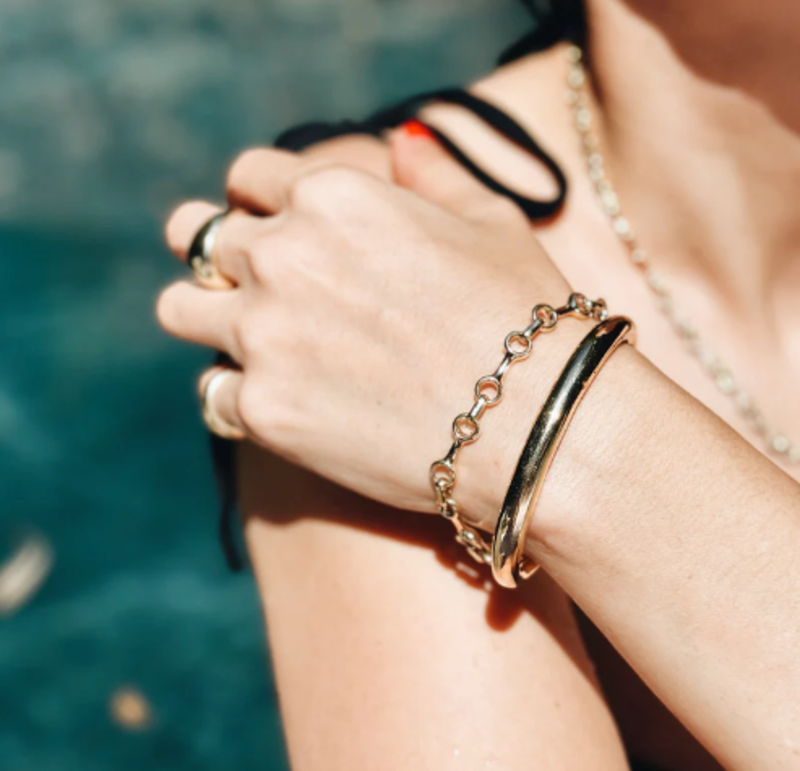 Gabriela Artigas 15mm Double Beam Chain Bracelet with Tusk Clasp - Gold Vermeil
