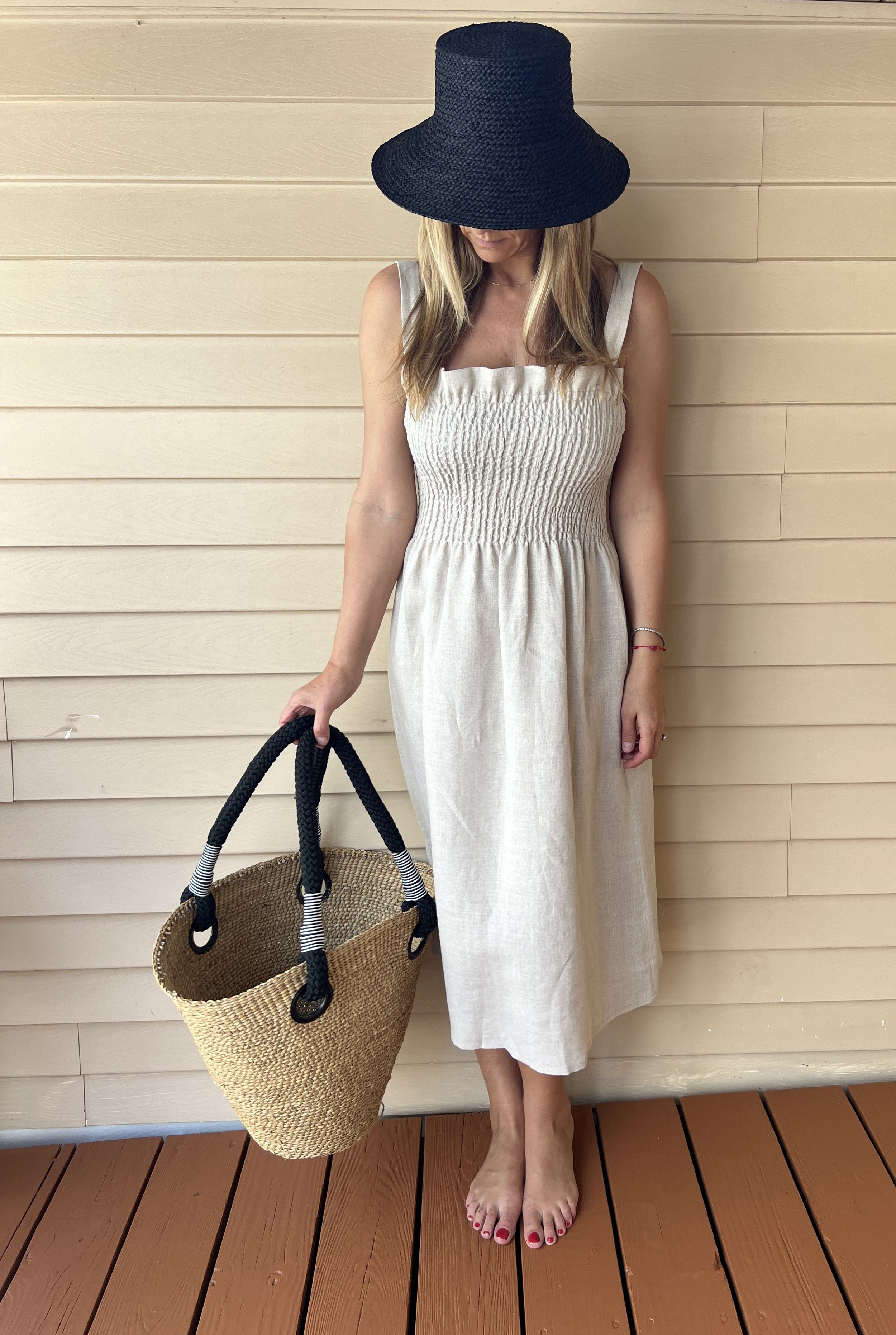 Studio Minimale Isla Smocked Linen Dress | Garmentory