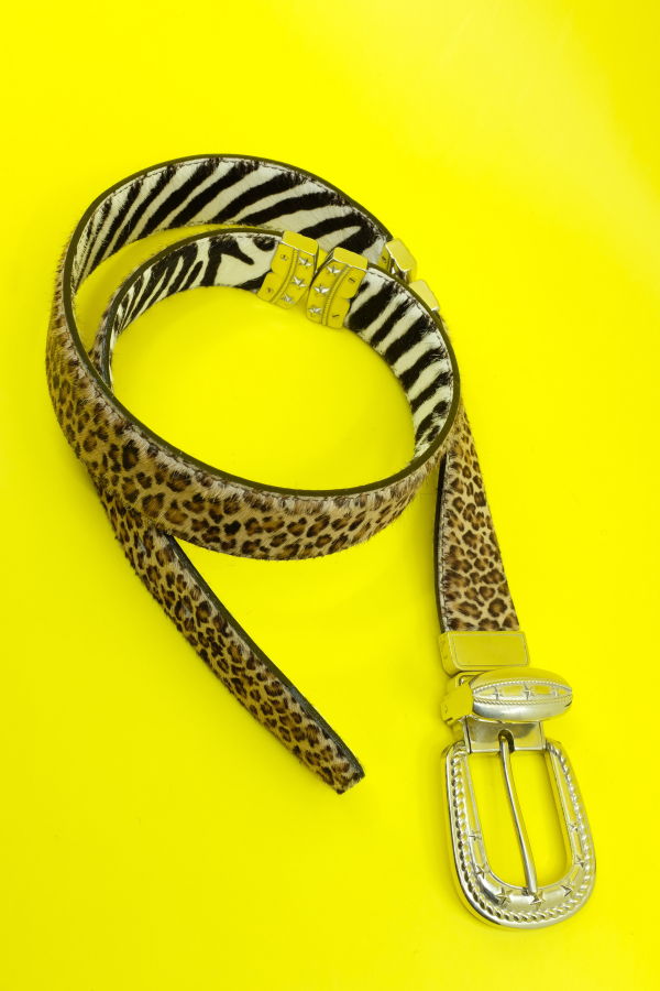 TAKAHIROMIYASHITA The Soloist. White Zebra & Brown Leopard Multiplex Belt