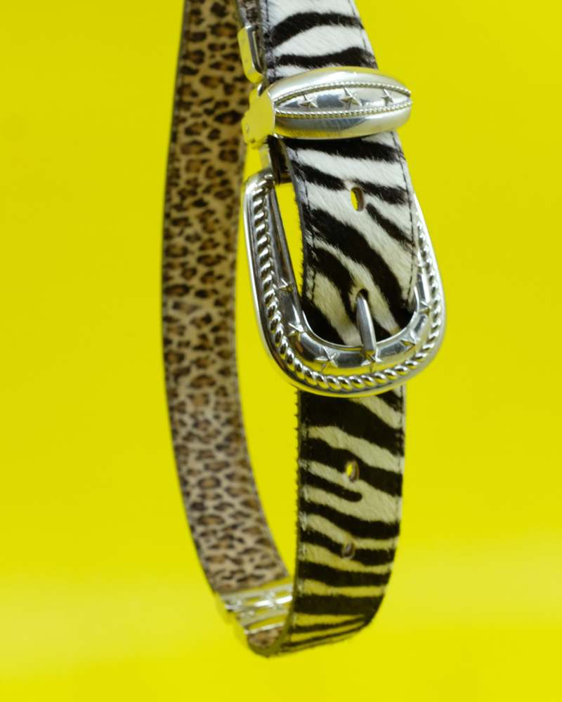 TAKAHIROMIYASHITA The Soloist. White Zebra & Brown Leopard Multiplex Belt
