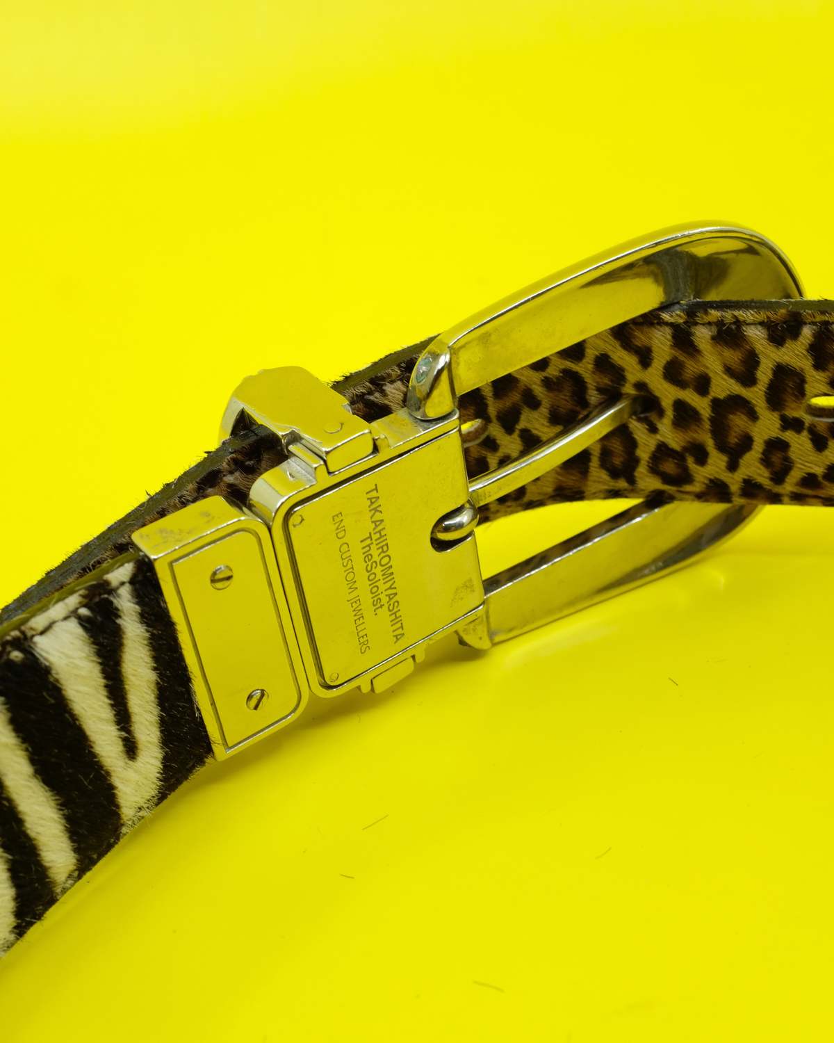 TAKAHIROMIYASHITA The Soloist. White Zebra & Brown Leopard Multiplex Belt - Image 4 of 5