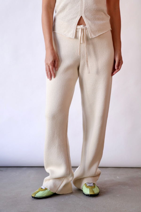 THE ELDER STATESMAN Nora Lite Lounge Pant - Natural
