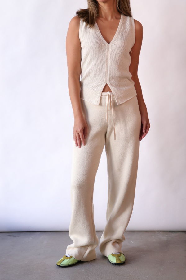 THE ELDER STATESMAN Nora Lite Lounge Pant - Natural