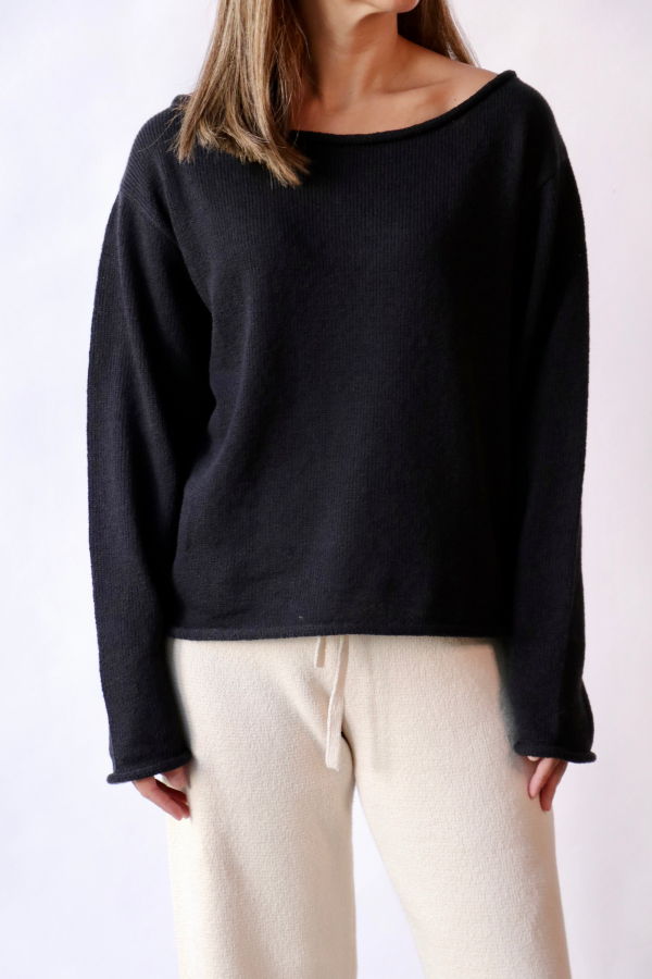 THE ELDER STATESMAN Nora Lite Oversized Crew Top