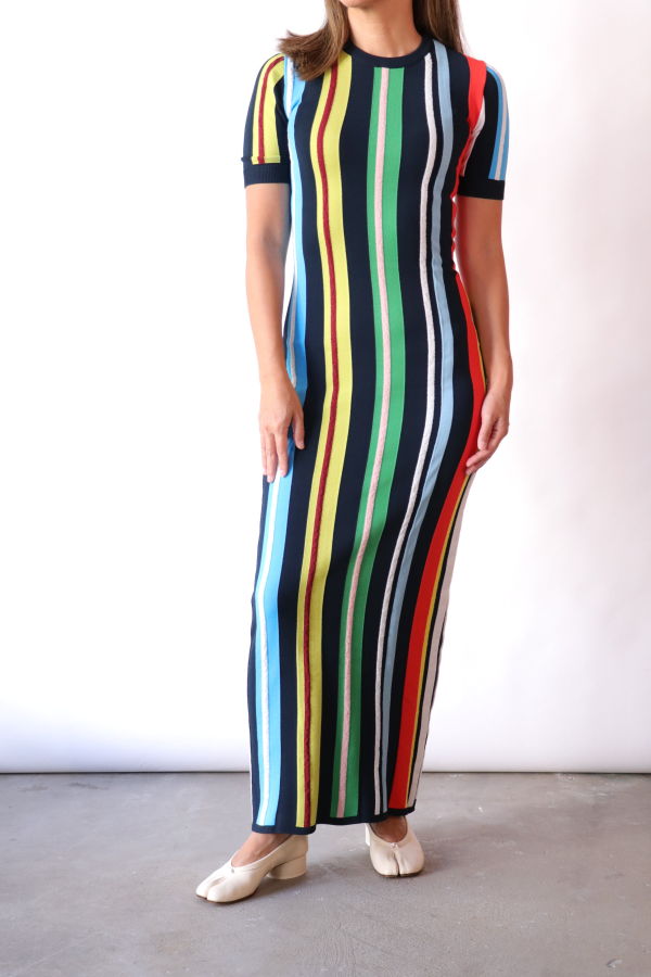 The Elder Statesman Racing Stripe Maxi Dress