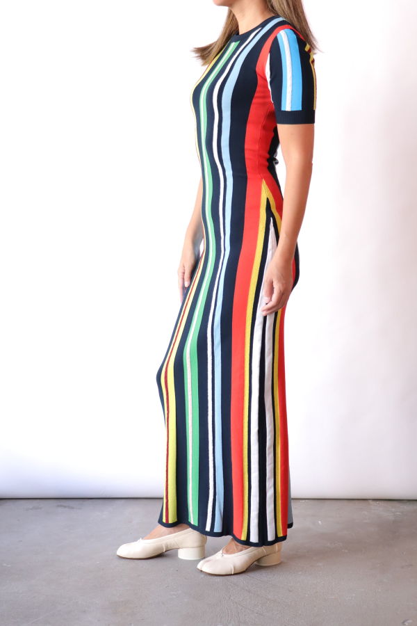 The Elder Statesman Racing Stripe Maxi Dress