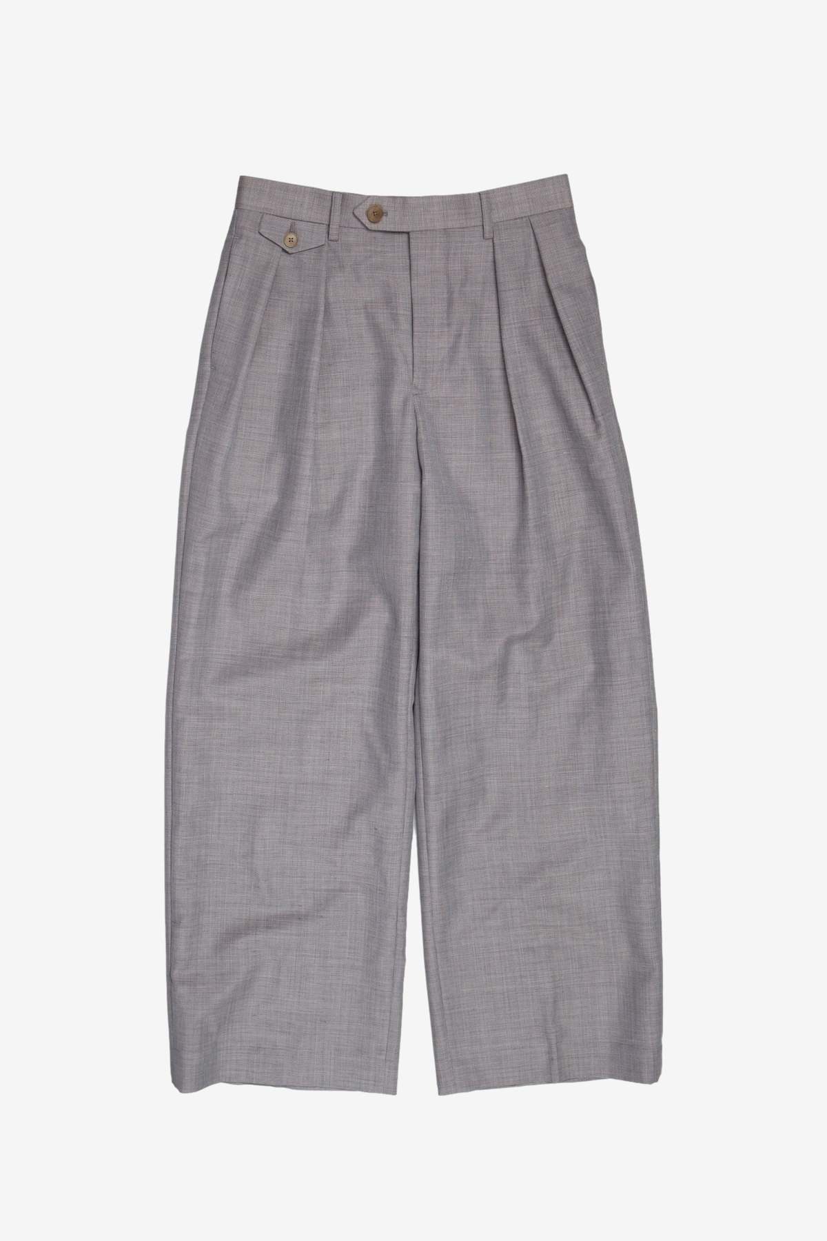 パンツ AURALEE TROPICAL WOOL KID MOHAIR SLACKS AURALEE Tropical Wool Kid Mohair One-tuck Slacks - BROWN