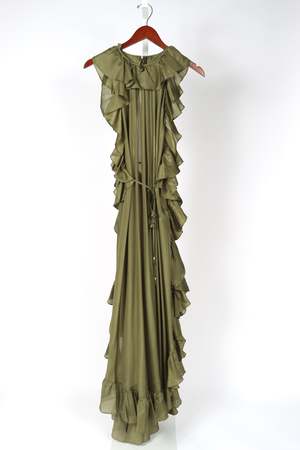 knee length dresses for ladies Zimmermann Awaken Metallic Gold Ruffled Knit Midi Dress