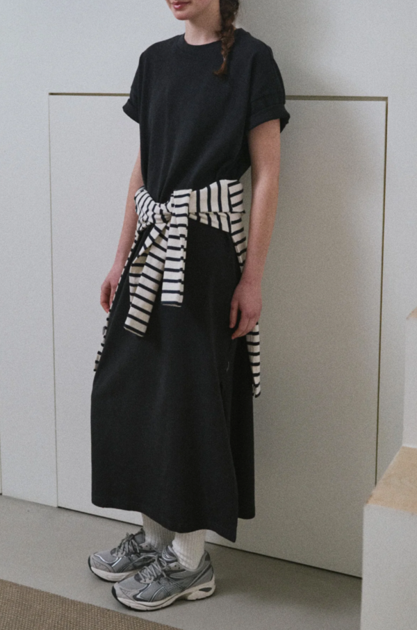 midi cotton a line dress South Cotton A-line Midi Dress-Office Wear Dress – maabetii
