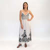 Loretta Caponi Bianca Long Dress - Water Lilies - Thumbnail 1