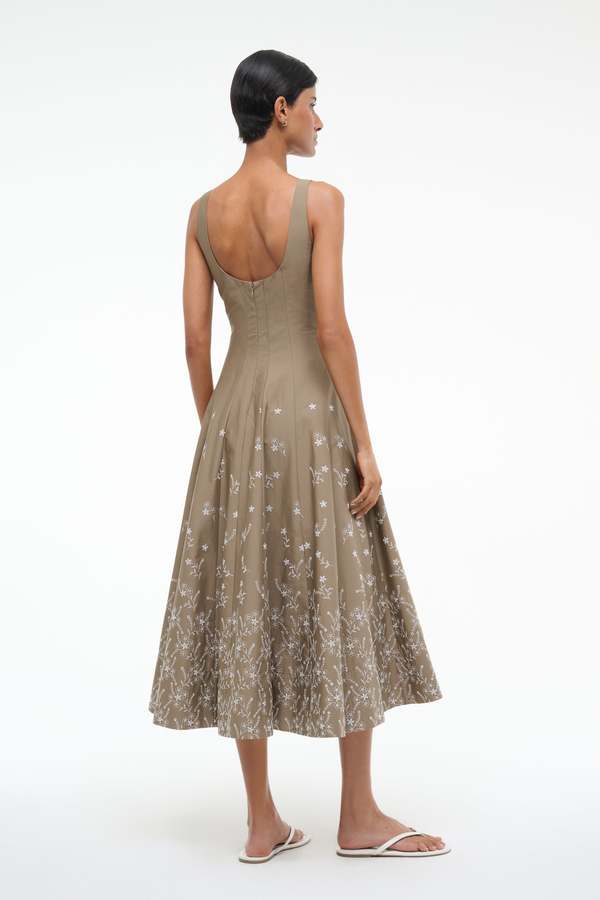 Staud Wells Dress - Taupe Embroidery | Garmentory Staud Wells Dress - Taupe Embroidery | Garmentory