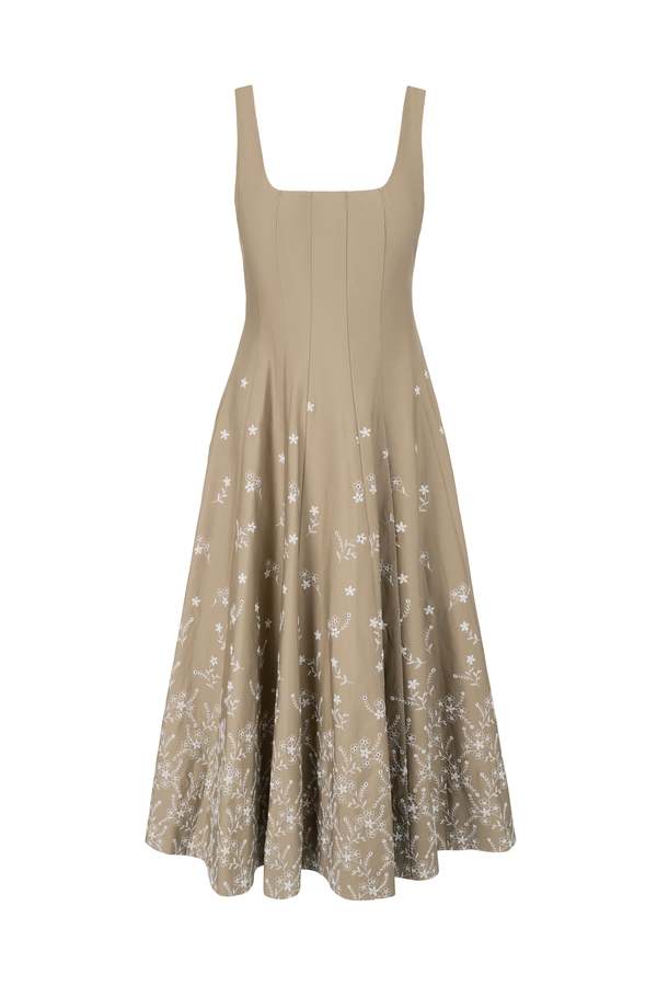 Staud Wells Dress - Taupe Embroidery | Garmentory