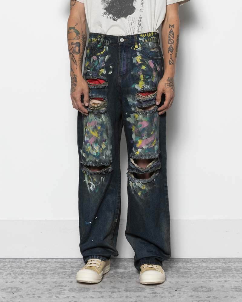 BASKETCASE LAX BAGGY DENIM BLUE BLACK