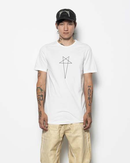 Rick Owens Porterville Level T-Shirt - Pearl/Black | Garmentory