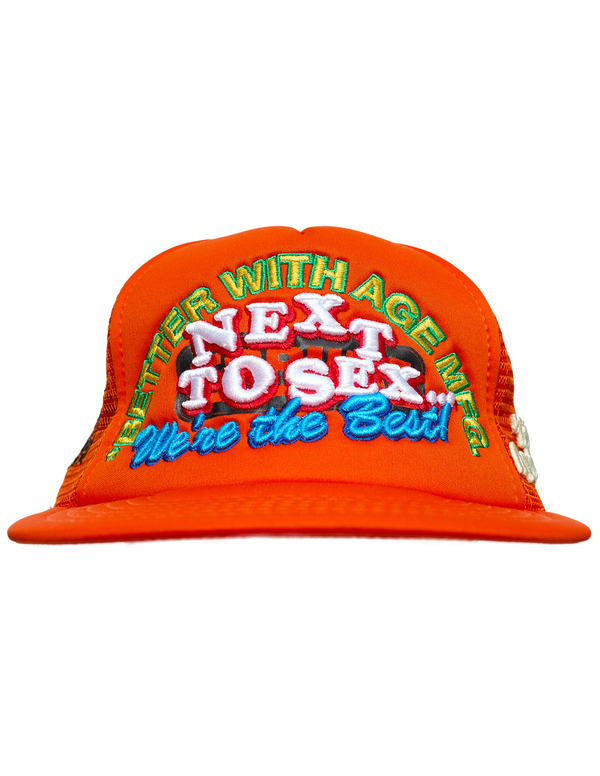Better With Age 'Next To Sex' Embroidered Cap - Orange | Garmentory