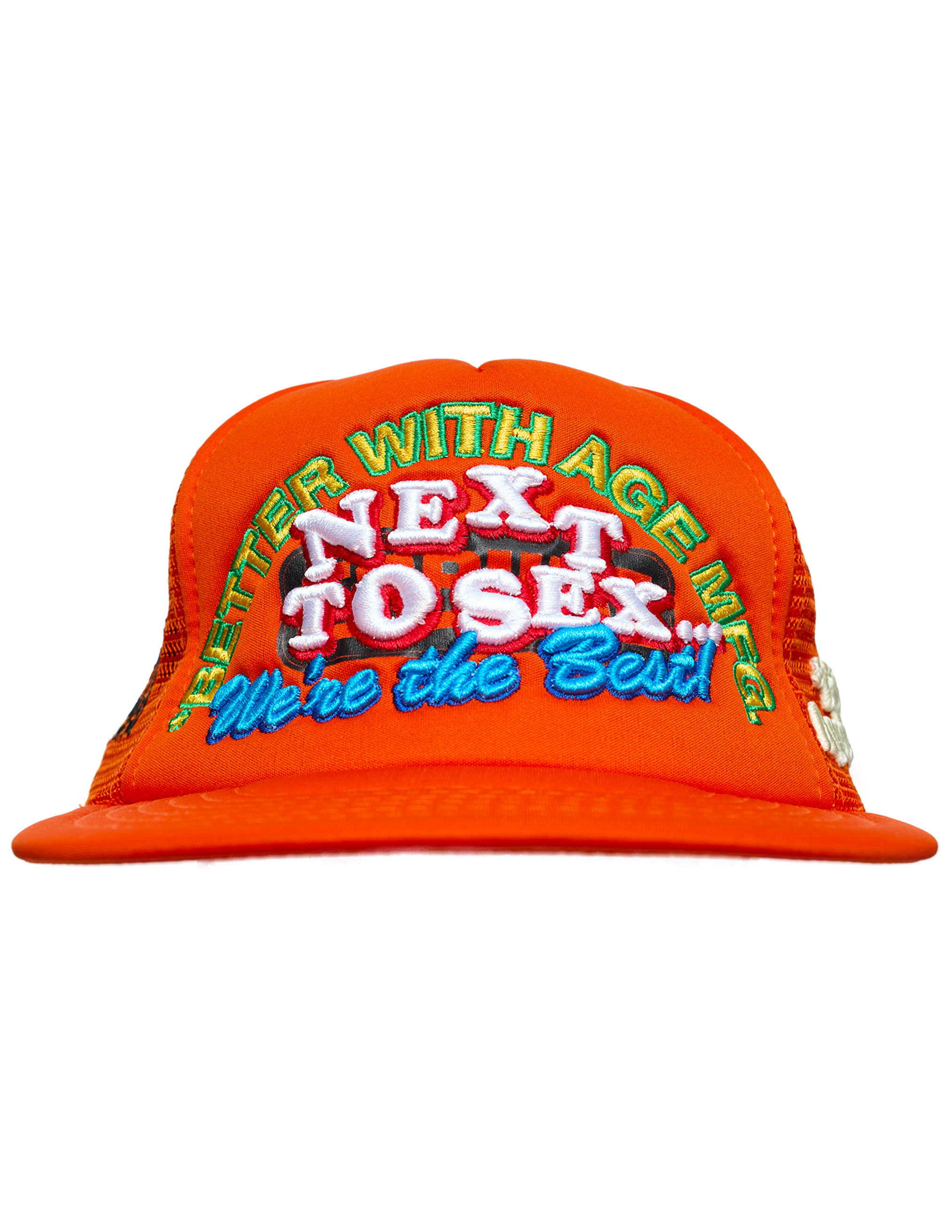 Better With Age 'Next To Sex' Embroidered Cap - Orange | Garmentory