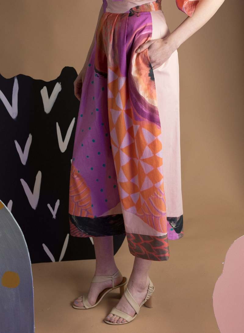 Meg Secret Wide Leg Pant - Secret Drawer Print