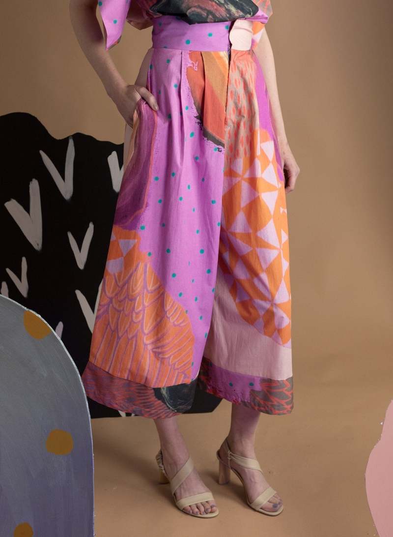 Meg Secret Wide Leg Pant - Secret Drawer Print