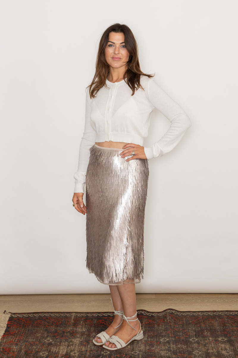 スカート Rohe Pencil skirt with silver sequins Sequin skirt– Róhe