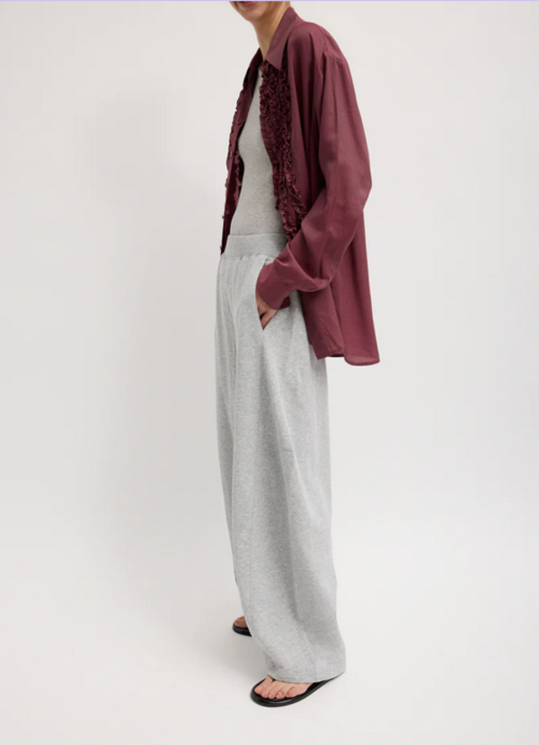 Tibi Sweatshirting Winslow Pant - Heather Grey Tibi Sweatshirting Winslow Pant - Heather Grey