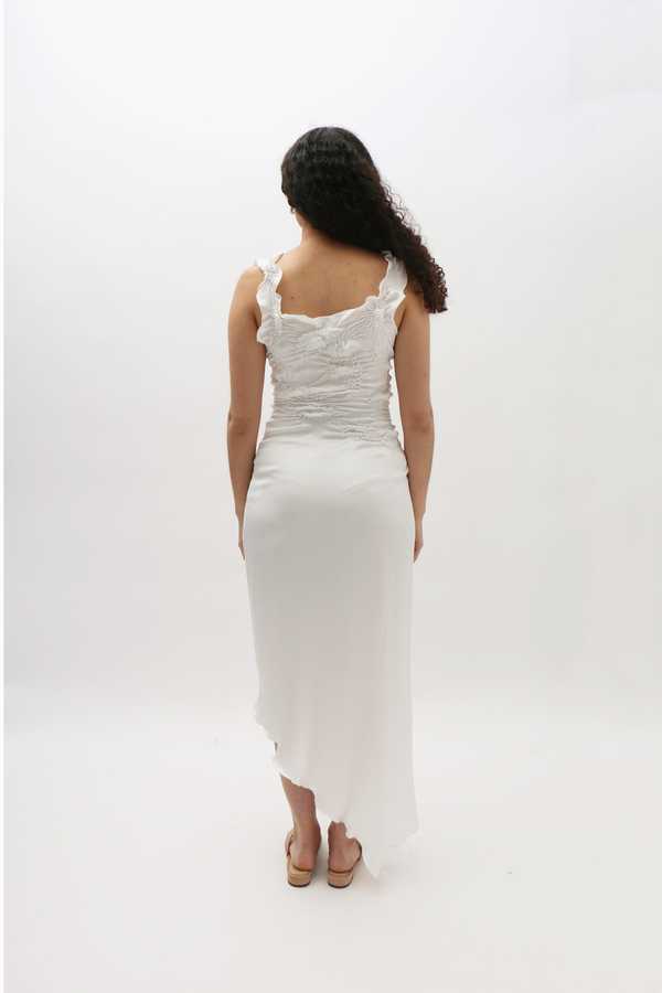 【関税込み】J.Kim ホワイト Markiza Paisley ミディアムドレス MARKIZA PAISLEY DRESS IN SILK