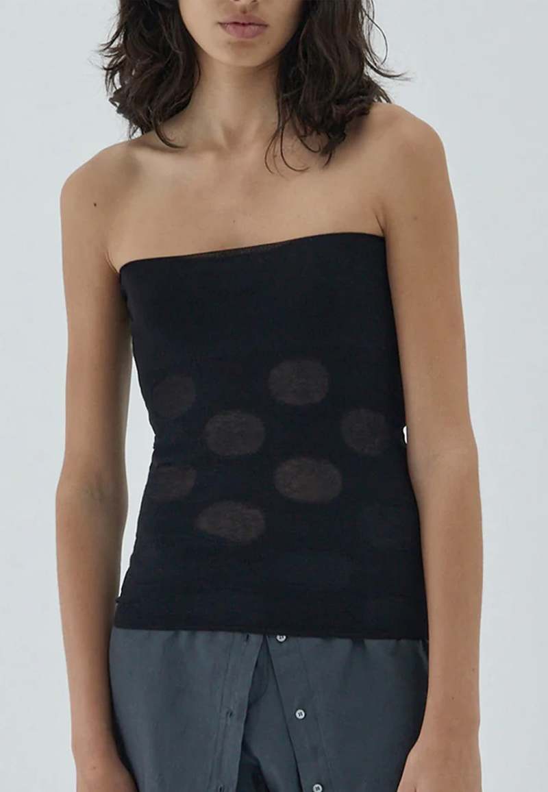 paloma wool トップス SIMP-Navy sleeveless top featuring twisted shoulder details