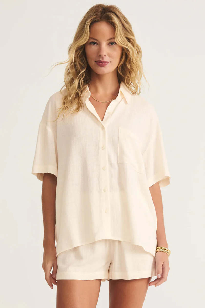 Z Supply Tinsley Button Up Shirt - Sea Salt