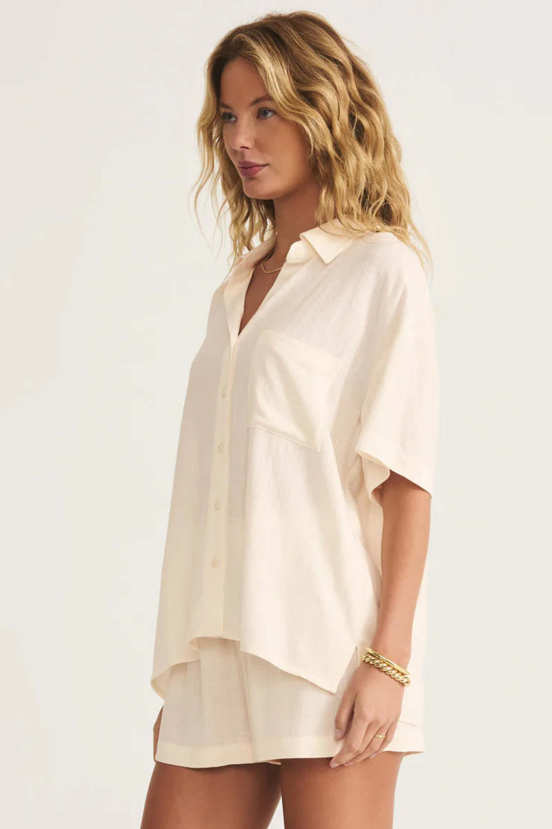 Z Supply Tinsley Button Up Shirt - Sea Salt
