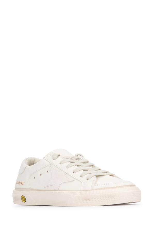 KIDS Golden Goose May Nappa Upper Suede Sta Sneakers - Optic White