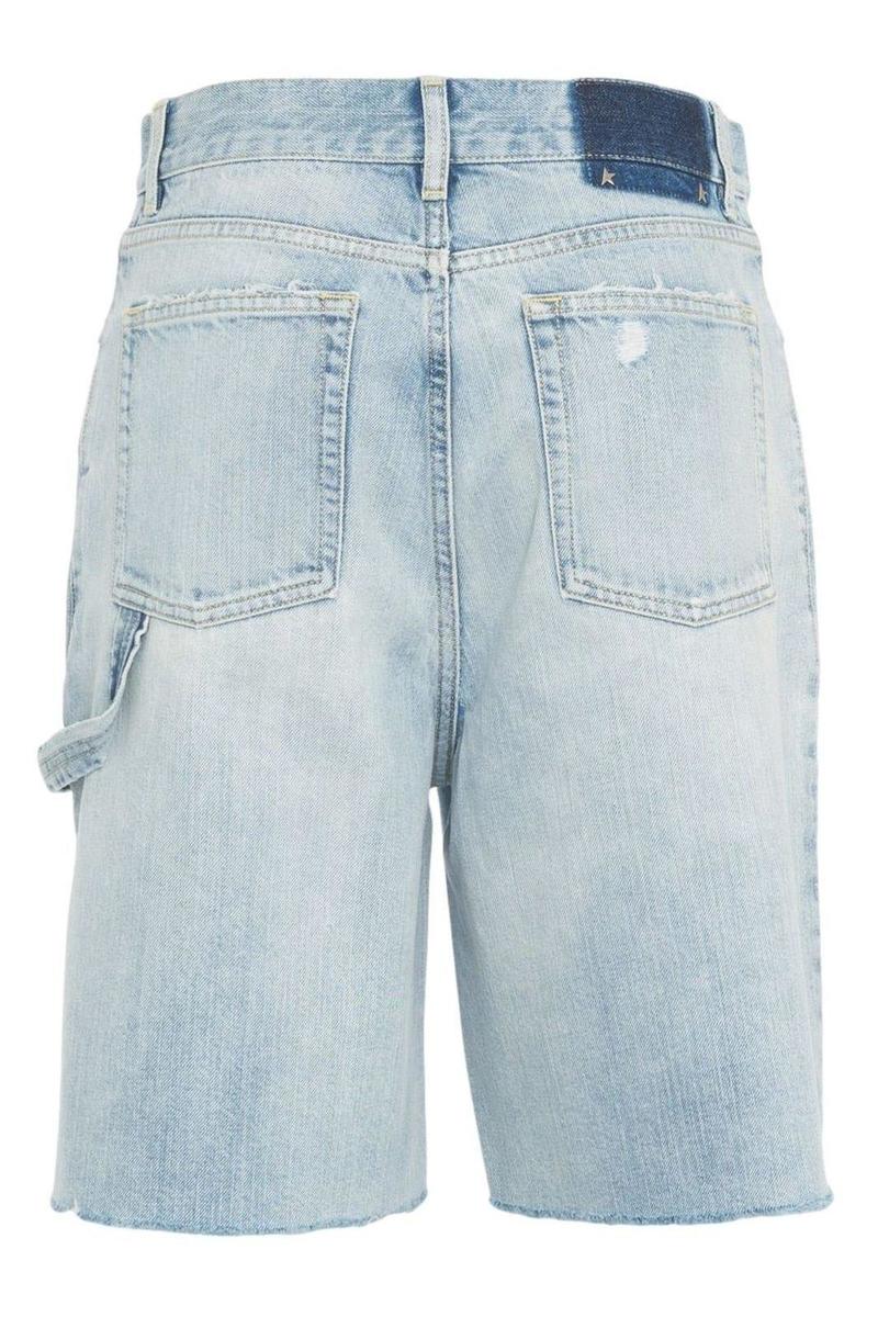 【送料&関税込】Golden Goose Distressed Denim Bermuda Shorts Men's denim Bermuda shorts with lived-in effect