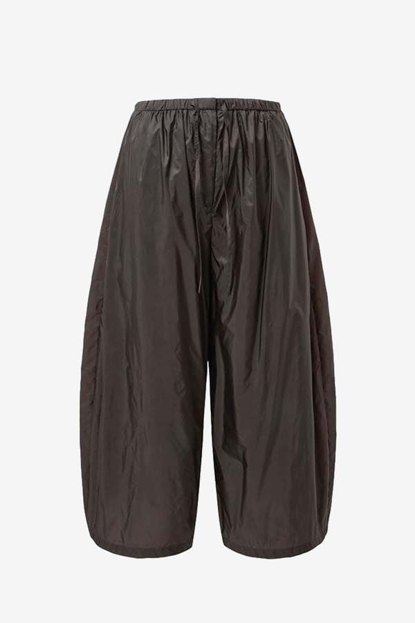 AMOMENTO Nylon Shirring Pants