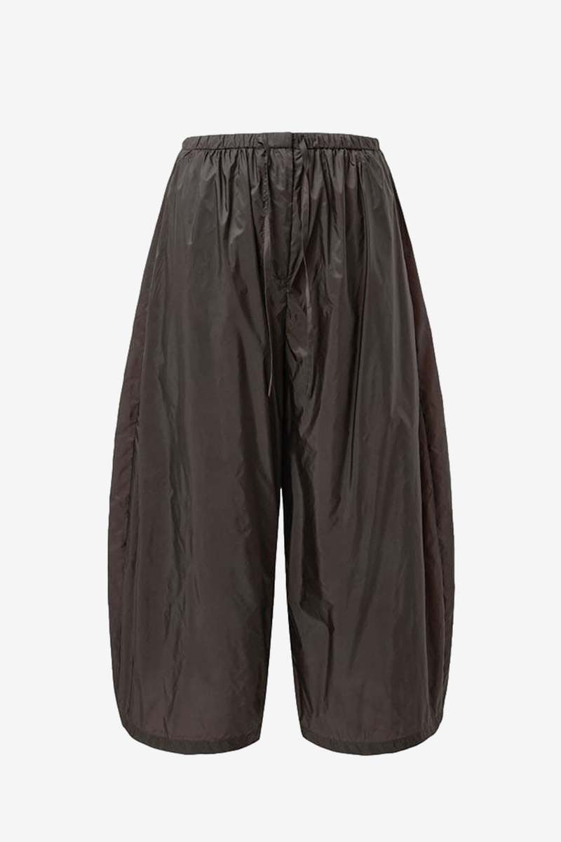 AMOMENTO Nylon Shirring Pants