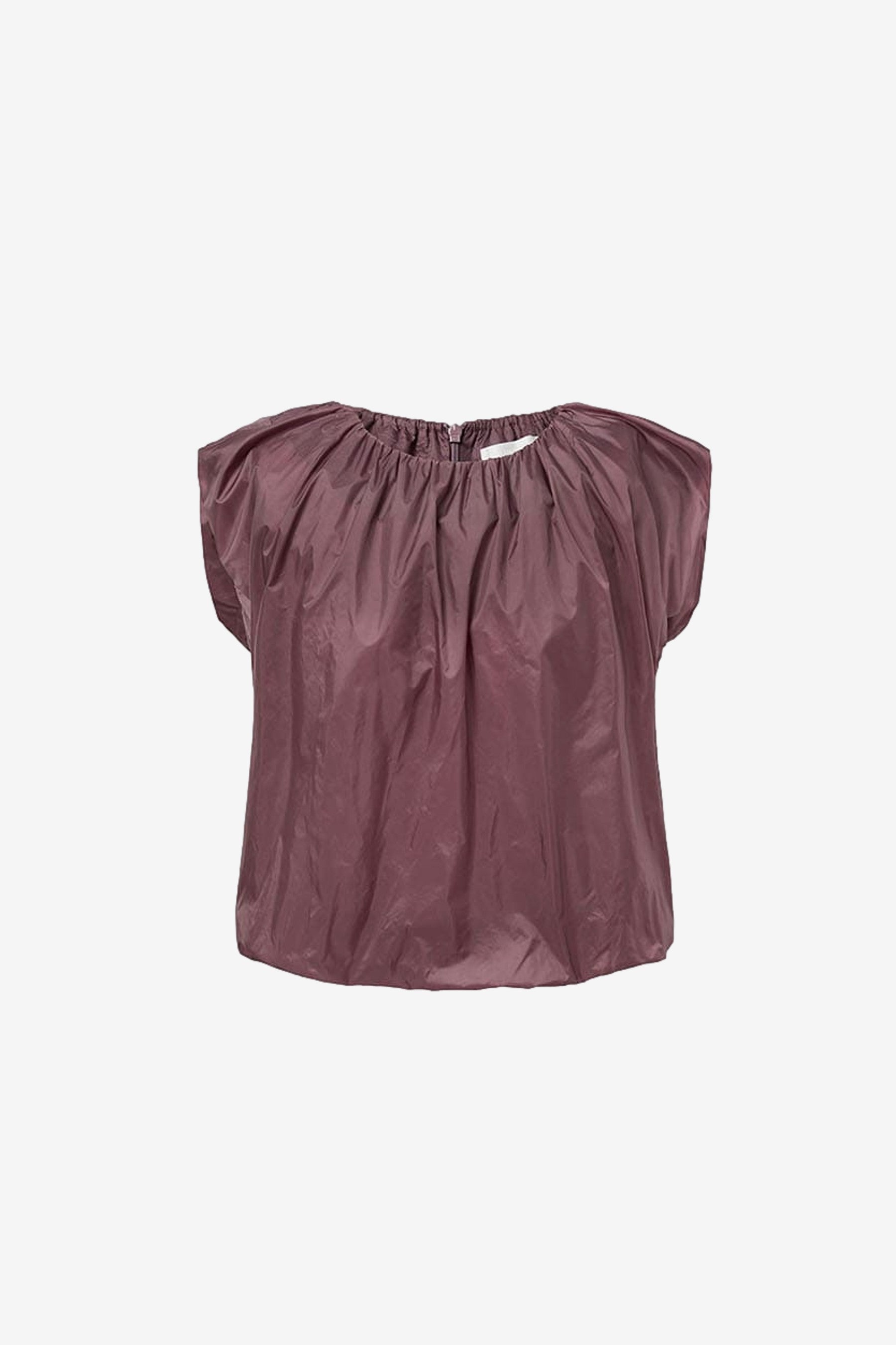 AMOMENTO Nylon Volume Shirring Top | Garmentory