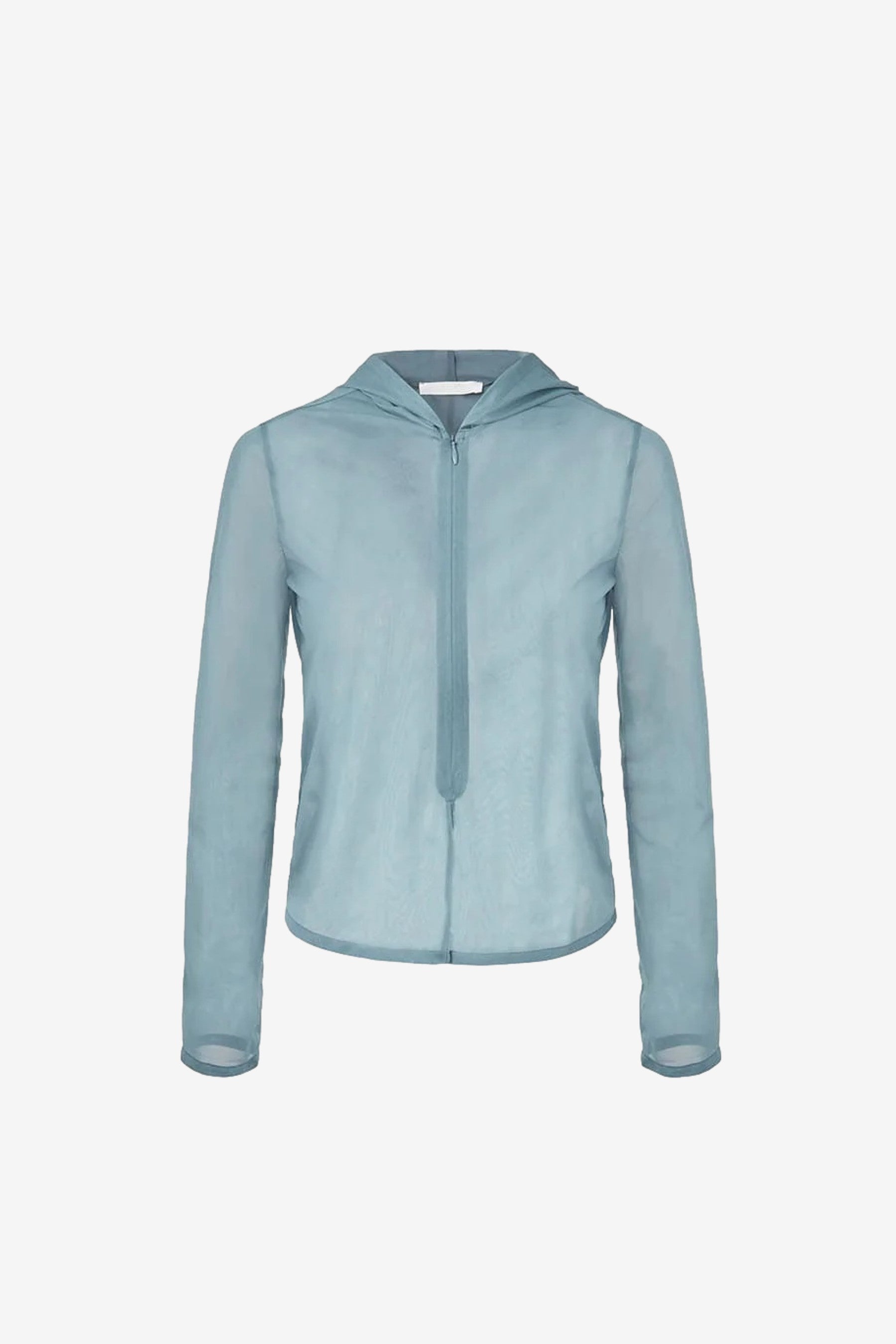 トップス AMOMENTO 24ss HOODED JUMPER AMOMENTO Sheer Hooded Zip Up Jumper | Garmentory