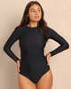 Hakea Kasbah Long Sleeve Sun Swim Top - Black - Thumbnail 3