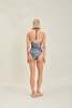 Devon Windsor Amal Full Piece Swimsuit - Navy Palm - Thumbnail 2