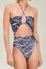 Devon Windsor Amal Full Piece Swimsuit - Navy Palm - Thumbnail 3