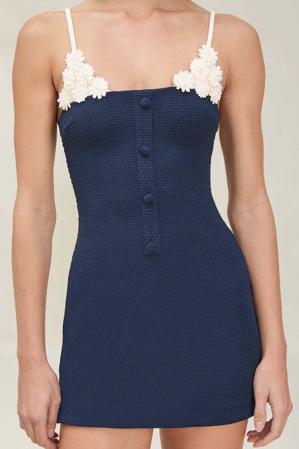 Devon Windsor Hayes Dress - Textured Navy | Garmentory