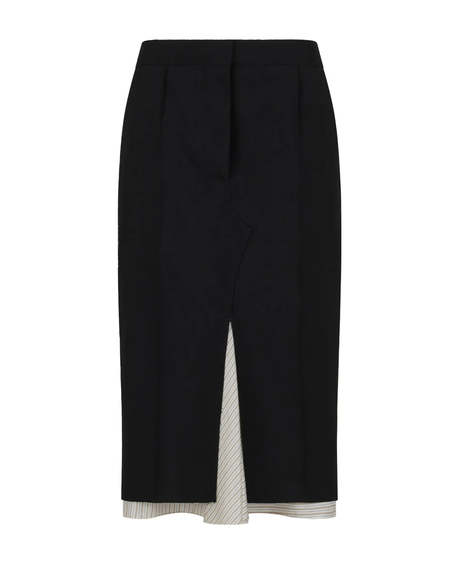 Marni Tropical Wool Midi Skirt - Black | Garmentory