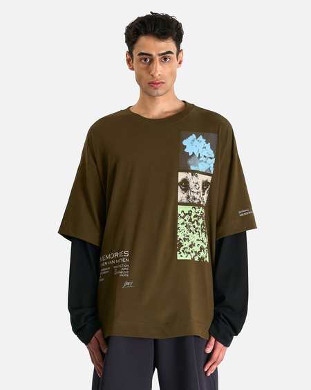 DRIES VAN NOTEN Tシャツ  ジャージー×オーガンザ ピンク Dries Van Noten Long Sleeved T-shirt - PINK | Garmentory