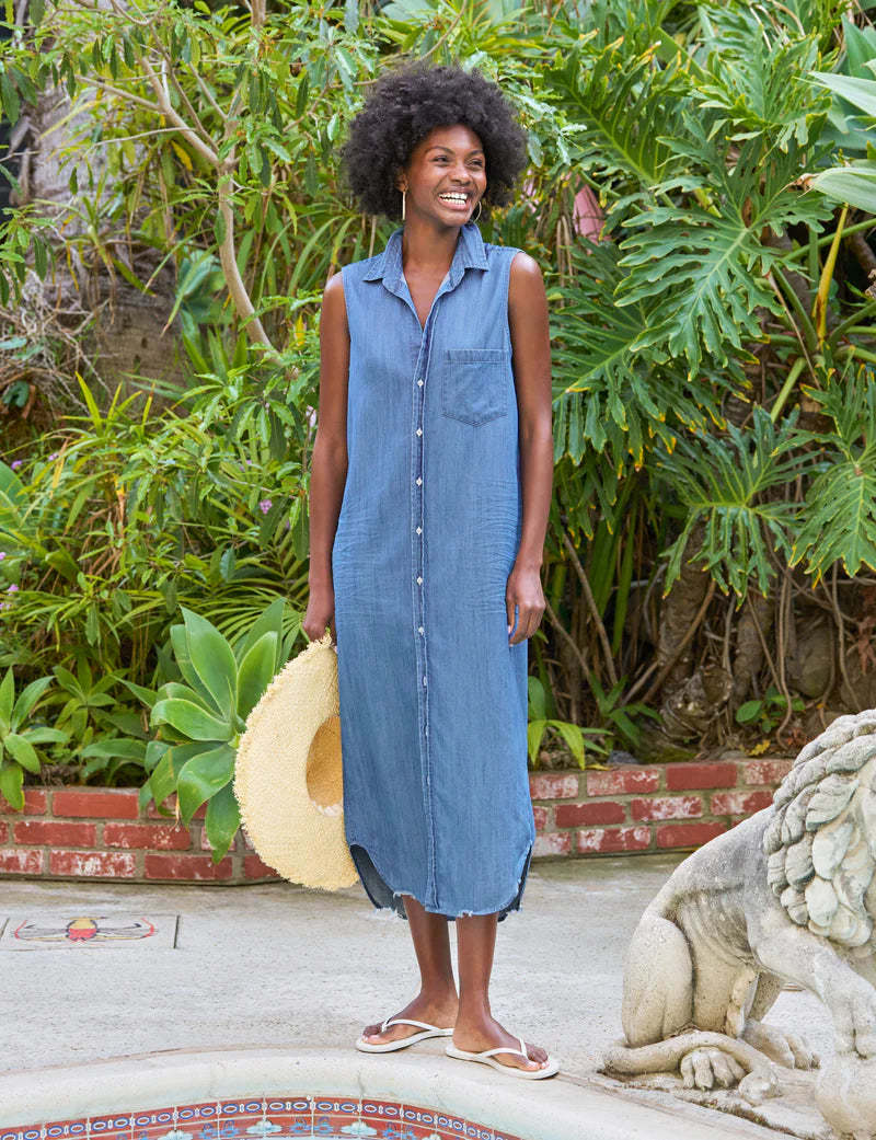 FRANK&EILEEN　RORY DRESS Frank & Eileen Rory Woven Long Dress in Black Linen - Bliss