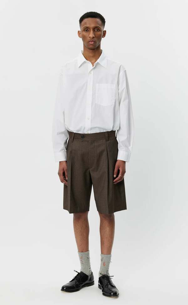 mfpen Classic Shorts - Nutmeg Vintage Stripe | Garmentory
