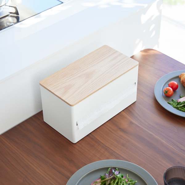 Yamazaki Home Paper Towel Dispenser - Steel + Wood