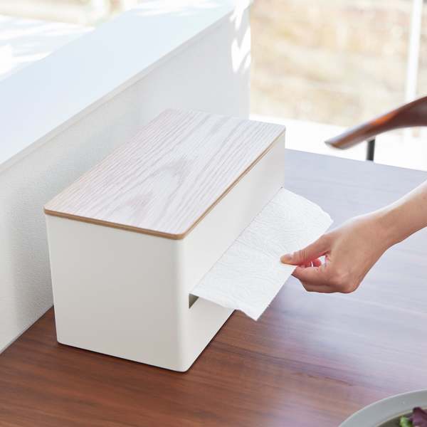 Yamazaki Home Paper Towel Dispenser - Steel + Wood