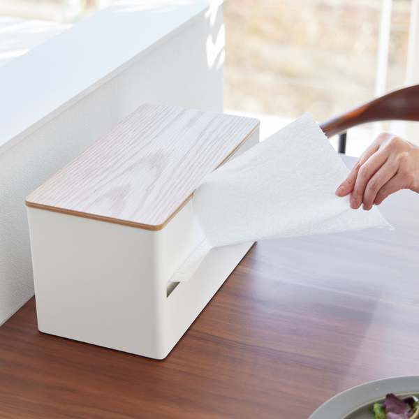 Yamazaki Home Paper Towel Dispenser - Steel + Wood