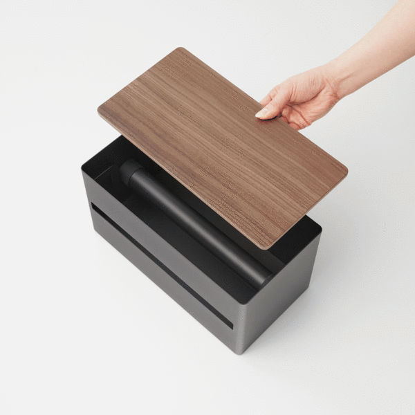 Yamazaki Home Paper Towel Dispenser - Steel + Wood