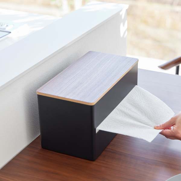 Yamazaki Home Paper Towel Dispenser - Steel + Wood