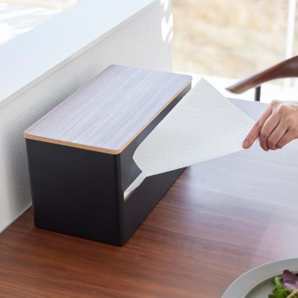 Yamazaki Home Paper Towel Dispenser - Steel + Wood