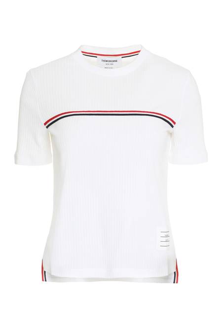 Thom Browne Melange Grey Cotton T-shirt - Lightgrey | Garmentory