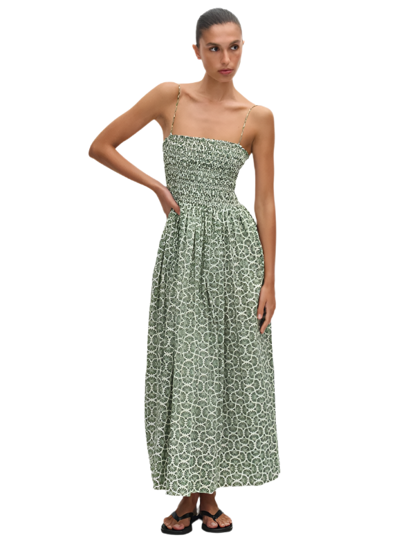 green emerald velvet dress Altitude Shirred Maxi Dress